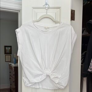 Elegant White Knotted Women's Tee